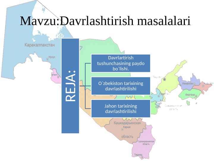 Davrlashtirish masalalari