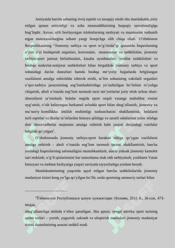 YENGIL ATLETIKA NAZARIYASI VA USLUBIYATI FANIGA KIRISH 4