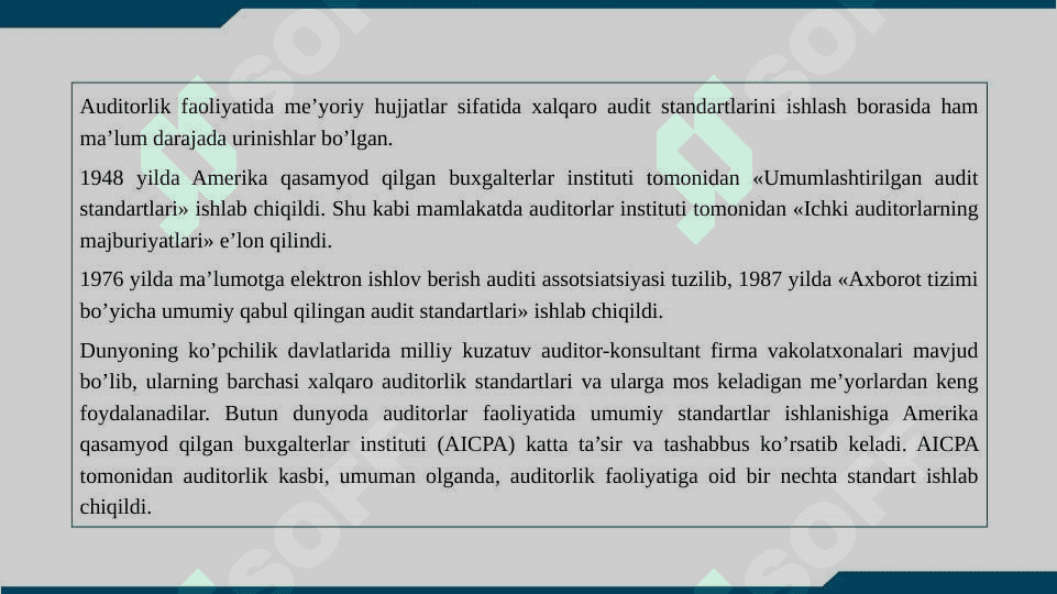 Asosiy Auditning xalqaro standartlarining qisqacha mazmuni 4