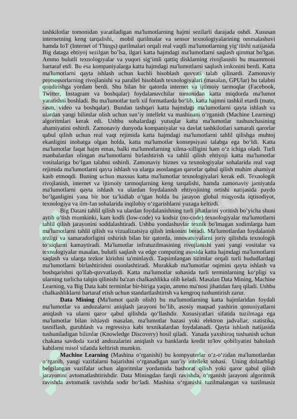 BIG DATA TUSHUNCHASI VA ASOSLARI 2