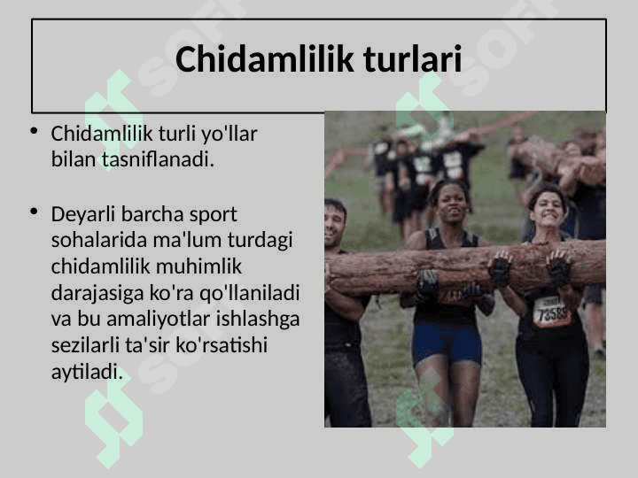 Chidamlilik va chidamlilikni mashq qilish tushunchasi 2