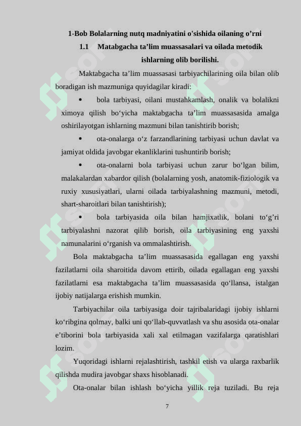 BOLALARNING NUTQ MADNIYATINI O'SISHIDA OILANING O’RNI 7