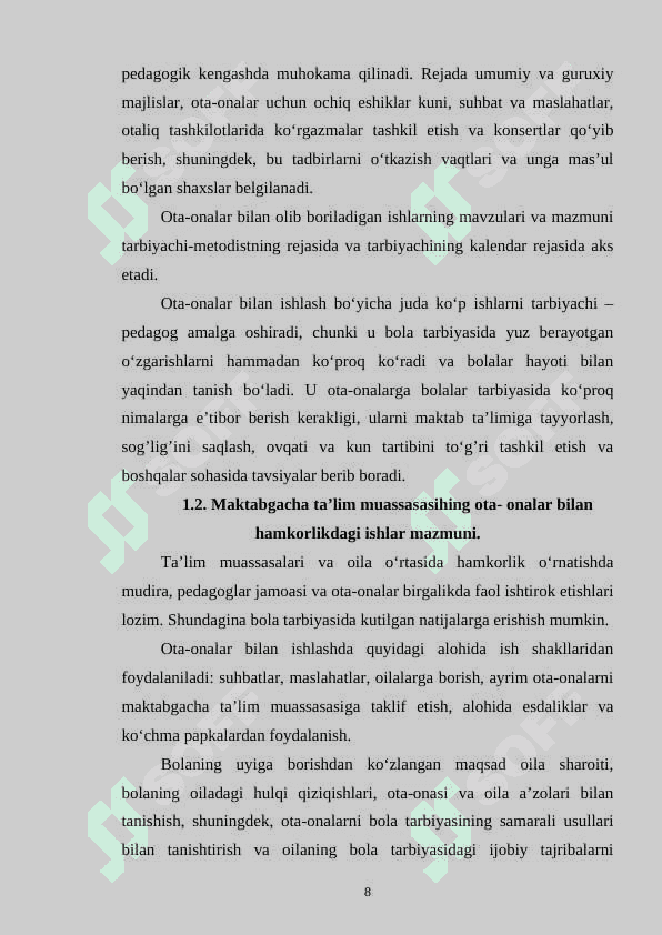 BOLALARNING NUTQ MADNIYATINI O'SISHIDA OILANING O’RNI 8