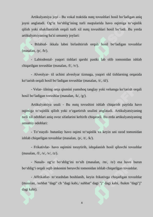 Oʻzbek tilshunosligida fonetik jarayonlar talqini 6