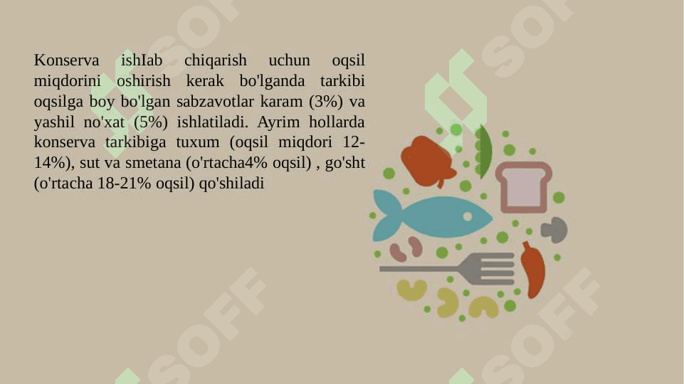 HAMMABOP KONSERVALAR ISHLAB CHIQARISH TEXNOLOGIYASI, BOLALAR UCHUN MO’LJALLANGAN OVQATLAR VA BALIQ KONSERVALARI 3