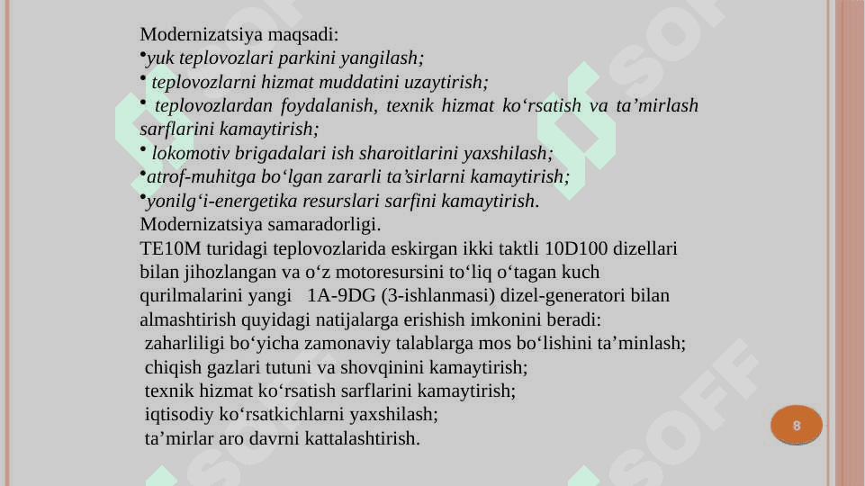 TEMIR YO‘LLARIDA LOKOMOTIVLARDAN FOYDALANISH SHARTLARI 8