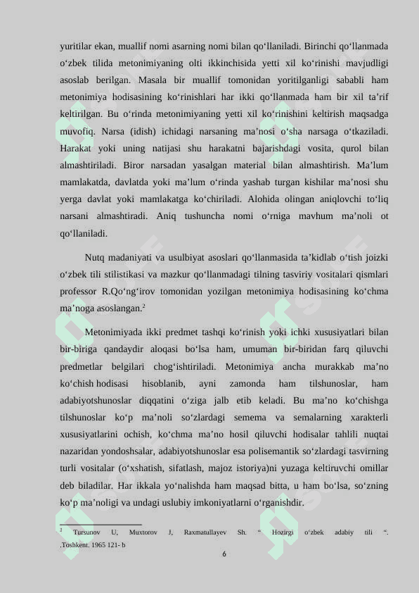 OʻZBEK TILSHUNOSLIGIDA METONIMIYA HODISASIGA ILMIY MUNOSABAT 6
