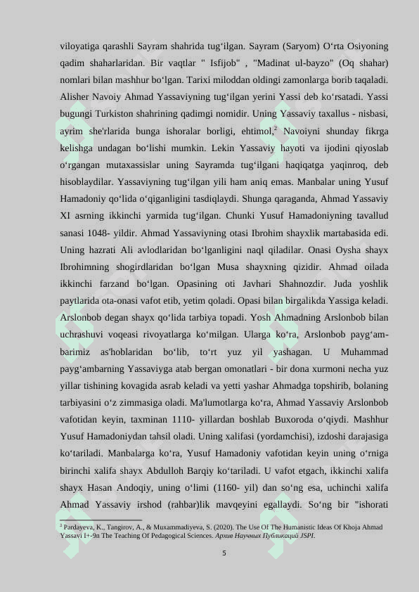 Ahmad Yassaviyning  Hikmatlar asari. KURS ISHI 5