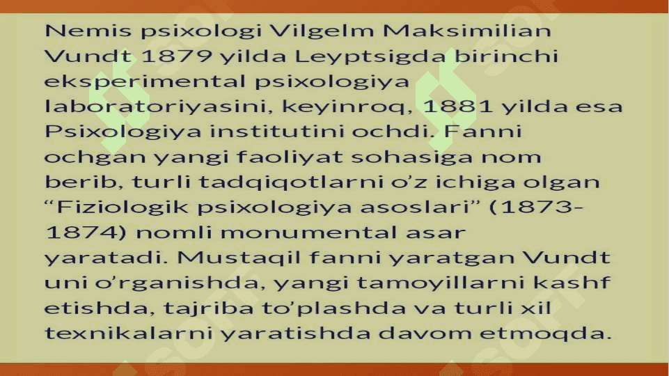 Vundt tomonidan ongning tasniflanishi 3