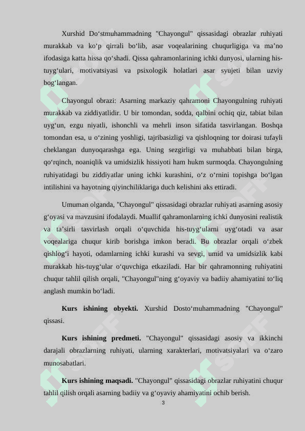 XURSHID DOʻSTMUHAMMADNING CHAYONGUL QISSASIDA OBRAZLAR RUHIYATI.KURS ISHI.docx 3