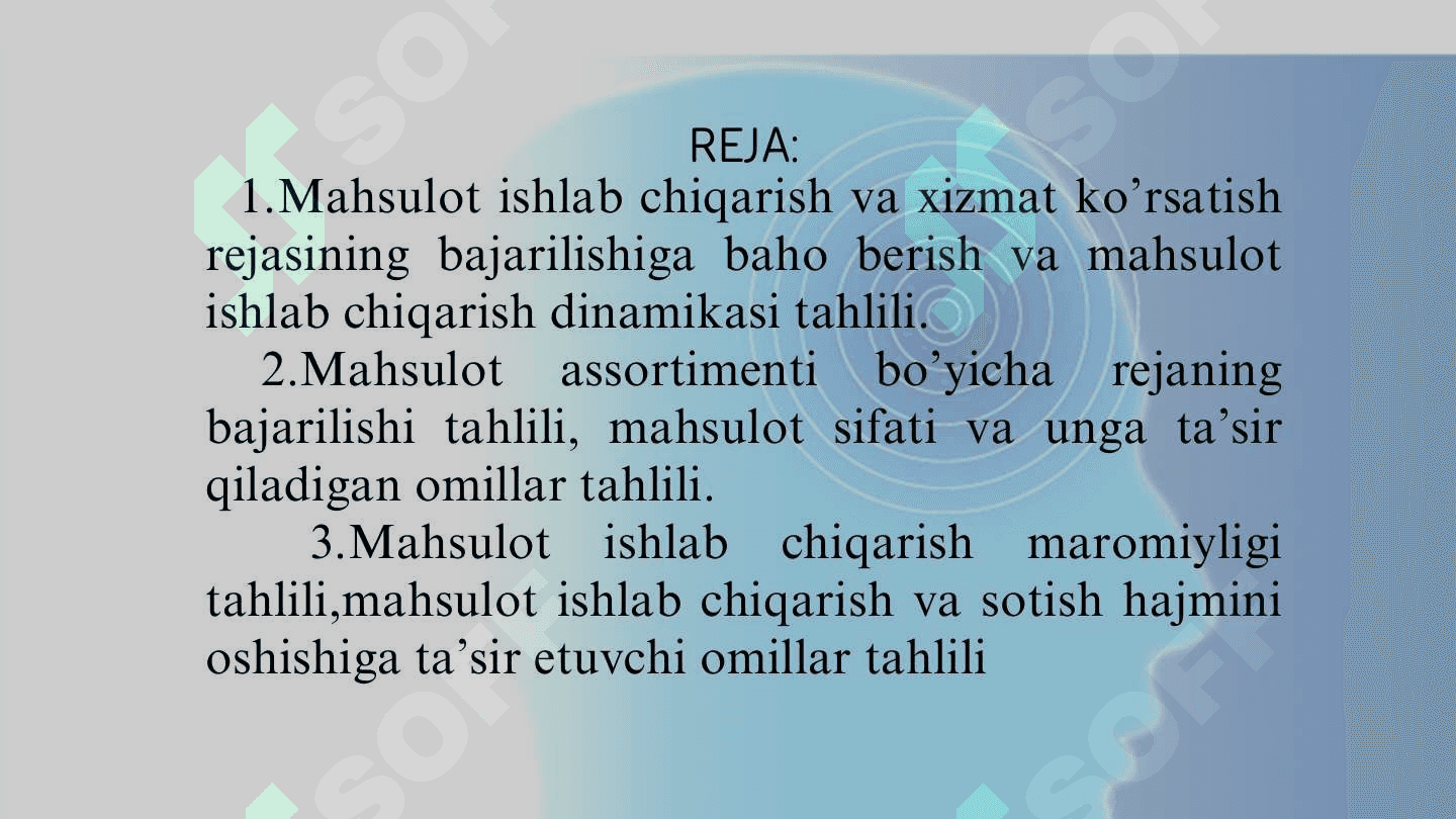 Mahsulot ishlab chiqarish hajmining tahlili 2