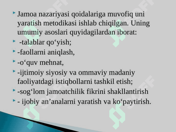 Jamoani shakllantirish metodikasi va jamoada shaxsni tarbiyalash 5