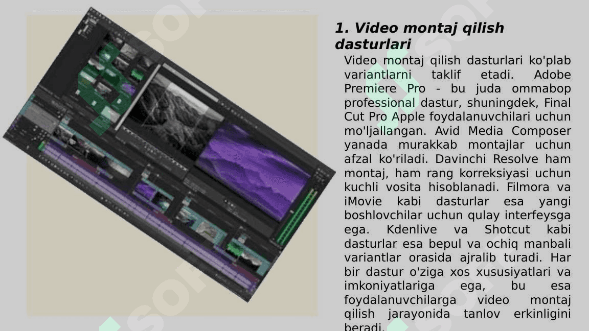 Mavzu: Vedio marker dasturlari 3