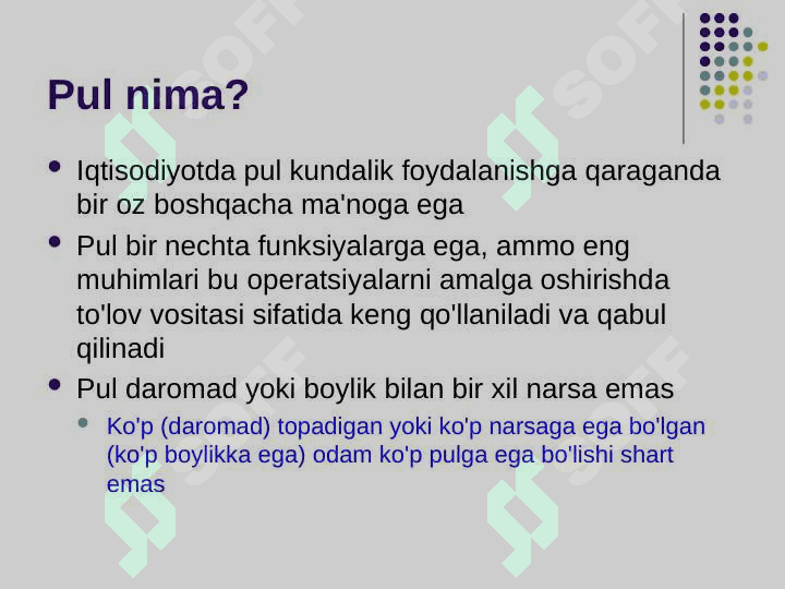 Aktivlar bozori, pul va narxlar 4