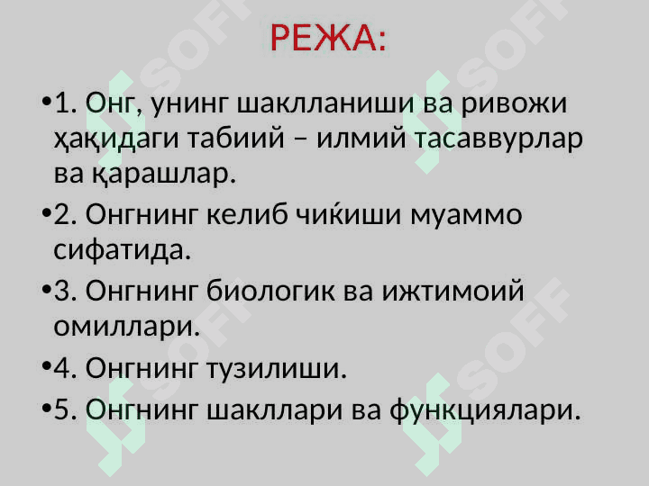 ONG, UNING KELIB ChIQIShI VA MOHIYaTI 2