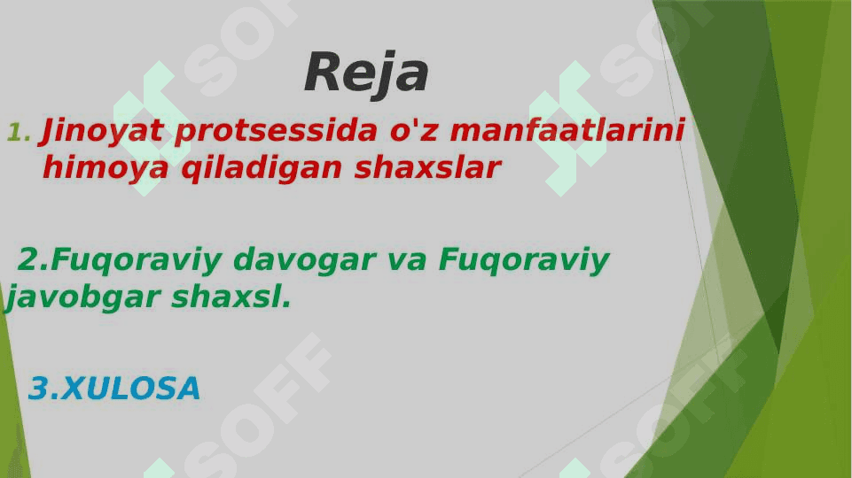 Jinoyat protsessida o'z manfaatlarini himoya qiladigan shaxslar 2
