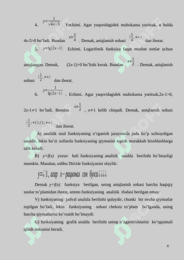 “Funksiya va uning muhim sinflarini o’qitish metodikasi” 8