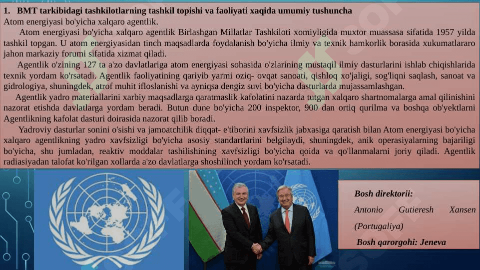 O'zbekistonning BMT bilan hamkorligi 3