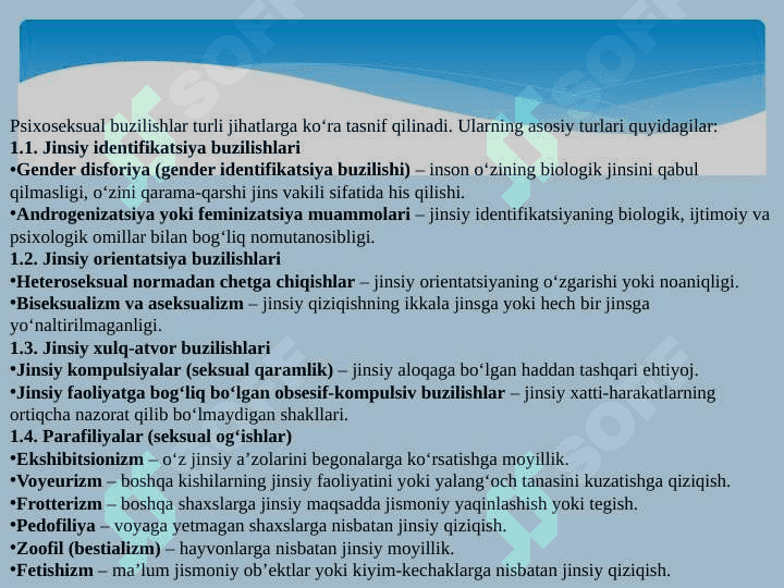 Psixoseksual buzilishlar 4
