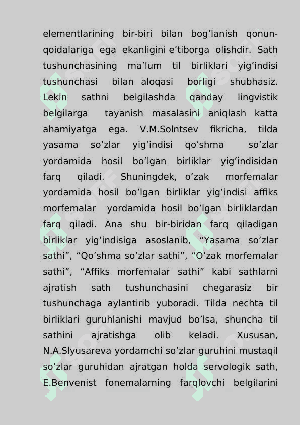 Leksik,Semantik sath va uning birligi mavzusida kurs ishi 8
