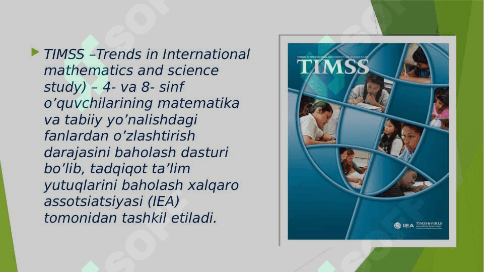 TIMMS xalqaro baholash dasturi. 3