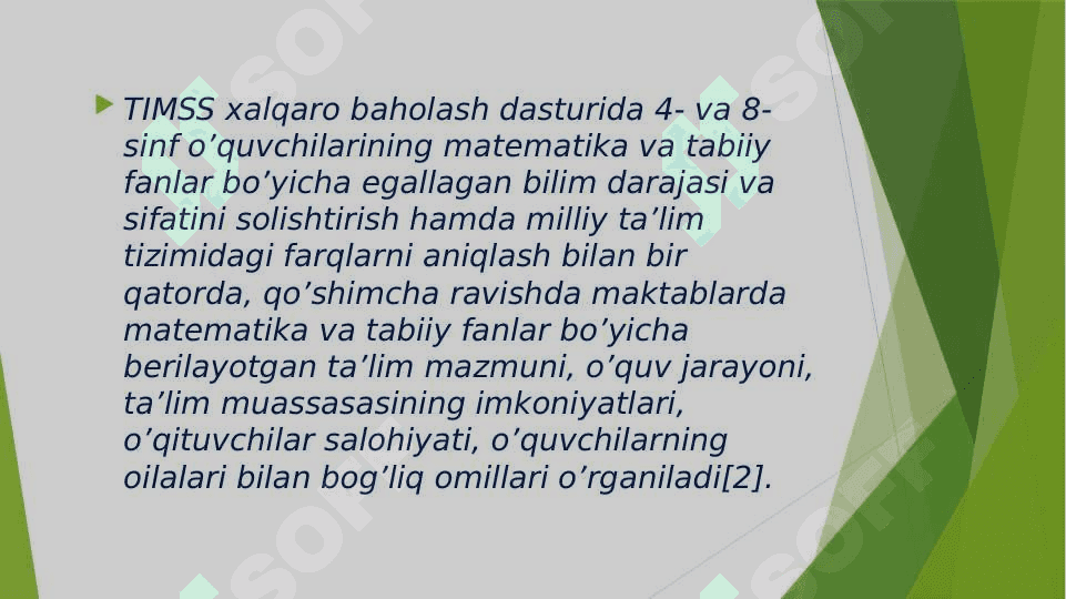TIMMS xalqaro baholash dasturi. 4