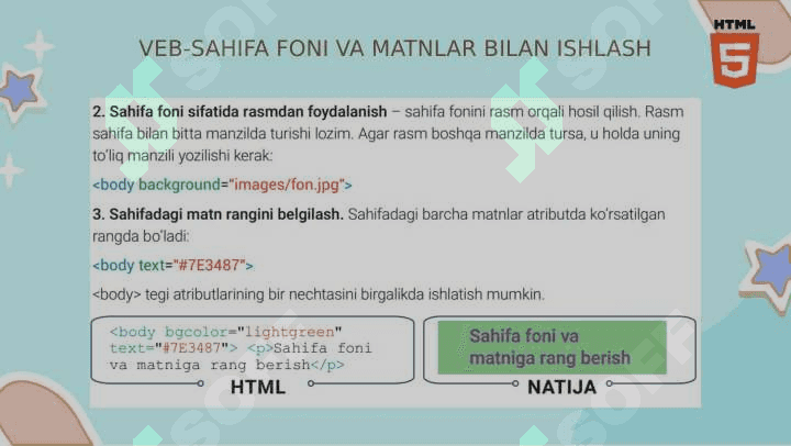 VEB-SAHIFA FONI VA MATNLAR BILAN ISHLASH 3