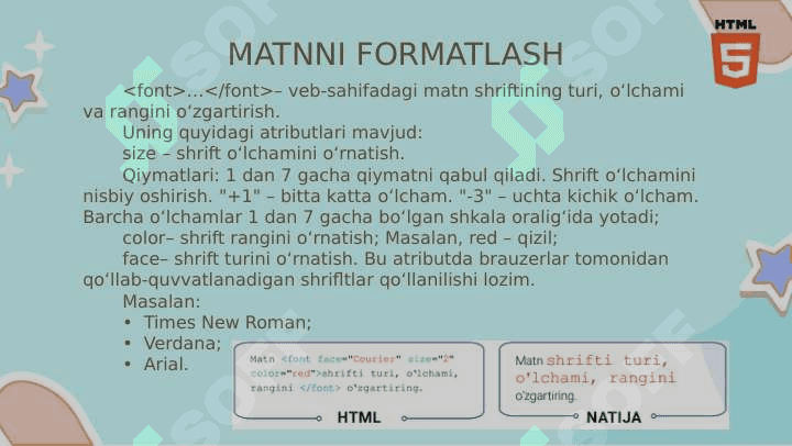 VEB-SAHIFA FONI VA MATNLAR BILAN ISHLASH 7