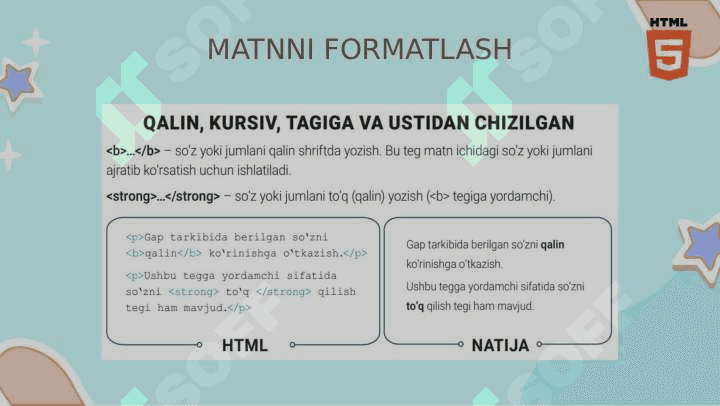 VEB-SAHIFA FONI VA MATNLAR BILAN ISHLASH 8