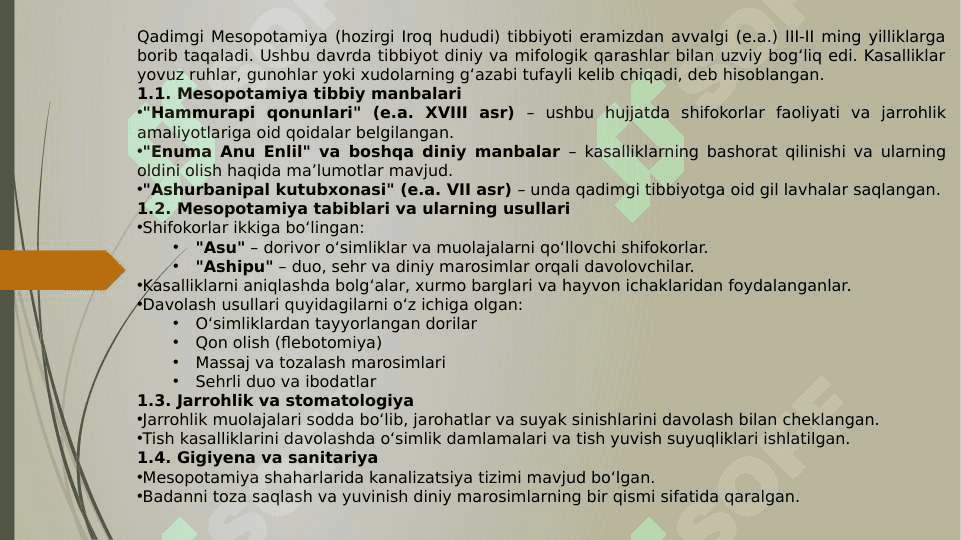 Qadimgi dumyo tibbiy risolalarida qadimgi hind tibbiyoti masalalarining yoritilishi. qadimgi xitoyda tibbiyot va uning o‘ziga xos tomonlari 3