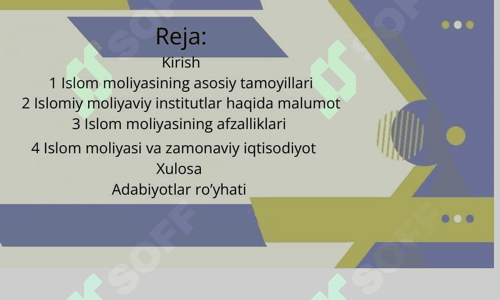 Islom Moliyasi,Adolatli moliya Islom moliyasida. 2