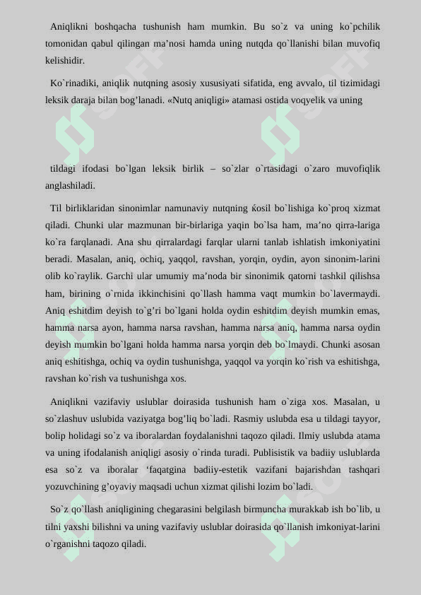Nutqning to’g’riligi, aniqligi, tozaligi, mantiqiyligi, ta’sirchanligi, maqsadga muvofiqligi. Ko`rib chiqish 5
