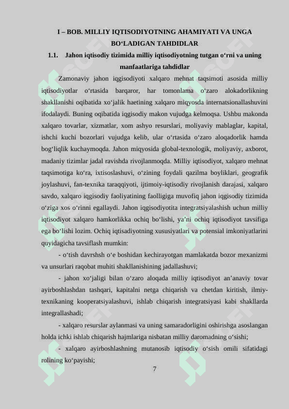 O‘ZBEKISTONNING DUNYONING RIVOJLANGAN DAVLATLARI BILAN IQTISODIY HAMKORLIGI. 7