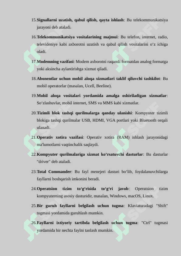 TEST.ARGOS.UZ  - PLATFORMASIDAGI SAVOLLARDAN NAMUNALAR 3