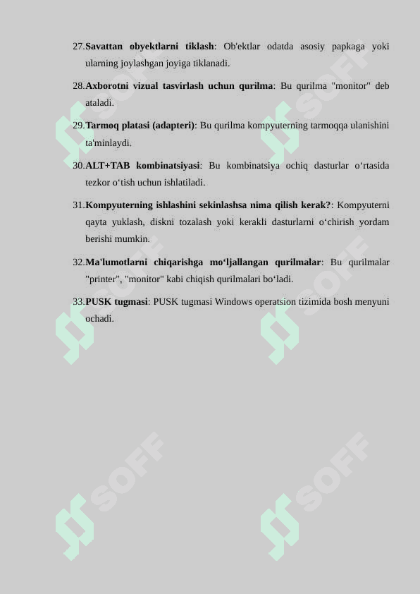 TEST.ARGOS.UZ  - PLATFORMASIDAGI SAVOLLARDAN NAMUNALAR 4