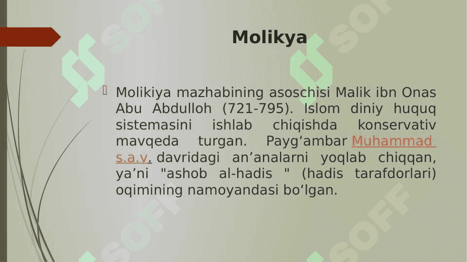 ISLOMDAGI MAZHABLAR TARIXIDAN  QISQACHA MA’LUMOTLAR 8