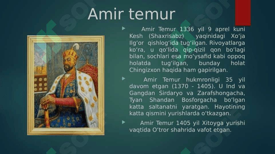 Amir temur va Temuriylar davridagi iqtisodiy g’oyalarNING AHAMIYATI. 3
