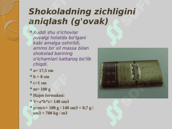 “Mahsulot zichligini aniqlash" 3