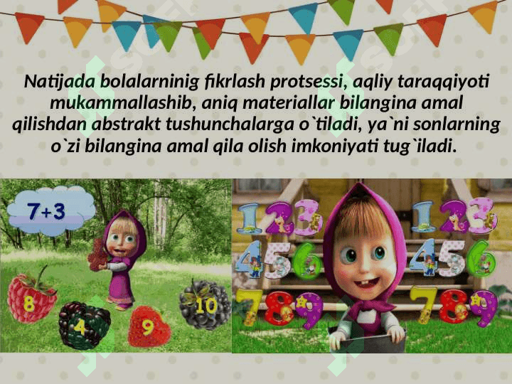 Maktabgacha tayyorlov guruhida sanashga va hisoblash faoliyatiga o'rgatish vazifalari 5
