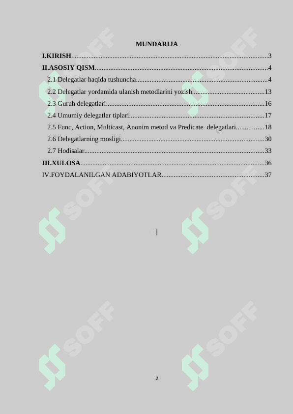“C# dasturlash tilida delegatlar bilan ishlash” 2