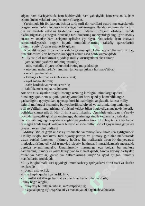 MILLIY ISTIQLOL G`OYASINING MOHIYATI VA MAZMUNI 3