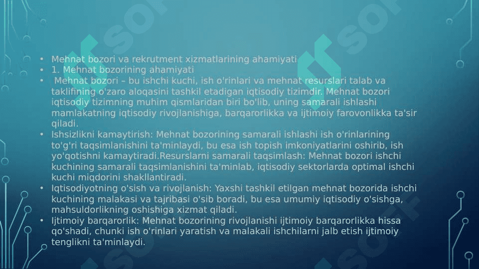 Mehnat bozorida  rekrutment  xizmatlarining shakllanishi  va  rivojlanishi 2