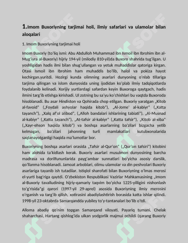 Imom Buxoriy,Imom Termiziyning hadis ilmiga qo'shgan hissalarini qiyosiy tahlili 3