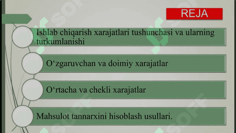 ISHLAB CHIQARISH XARAJATLARI VA MAHSULOT TANNARXI 2