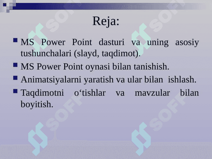 Taqdimot muharrirlari, ularning vazifasi va imkoniyatlari (TAQDIMOT) 2
