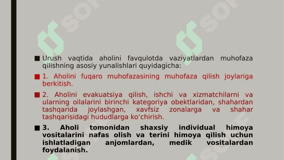 MAVZU:FAVQULODDA  VAZIYATLAR  XAVFI  TUG’ILGANDA VA SODIR  BO’LGANDA   AHOLIGA  XABAR  BERISH  VA  ULARNI XAVFLI HUDUDLARDAN  XAVFSIZ  HUDUDLARGA  KO’CHIRISHNI (EVAKUATSIYA QILISHNI) TASHKILLASHTIRISH 4