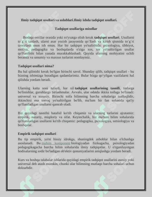 Ilmiy tadqiqot usullari va uslublari.Ilmiy ishda tadqiqot usullari. 3