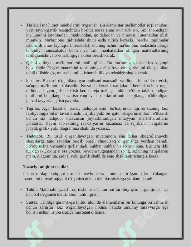 Ilmiy tadqiqot usullari va uslublari.Ilmiy ishda tadqiqot usullari. 4