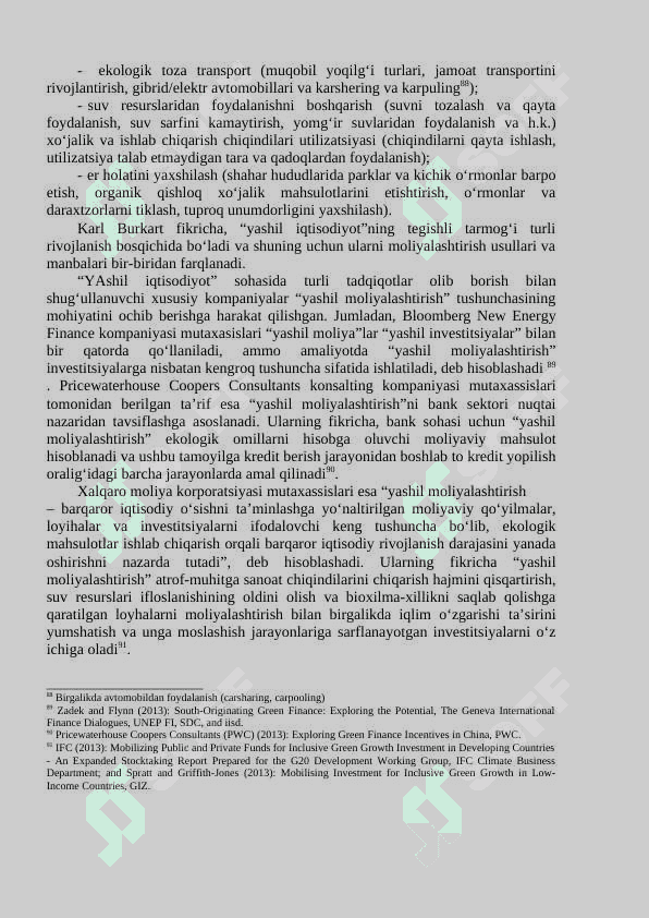 I-	“YASHIL IQTISODIYOT”GA O‘TISH JARAYONINI MOLIYALASHTIRISH 2