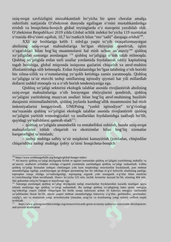 I-	QISHLOQ XO‘JALIGINI “YASHIL IQTISODIYOT” ASOSIDA BARQAROR RIVOJLANTIRISH 2